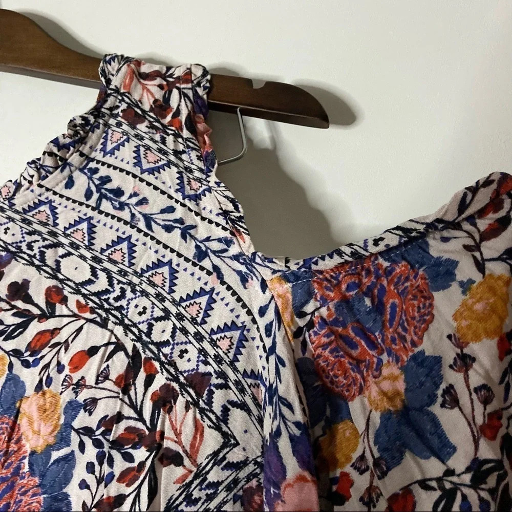 Tunic Mini Dress Cold Shoulder Boho Hippie In Petal Size XXL XHILARATION NWT - Picture 5 of 14